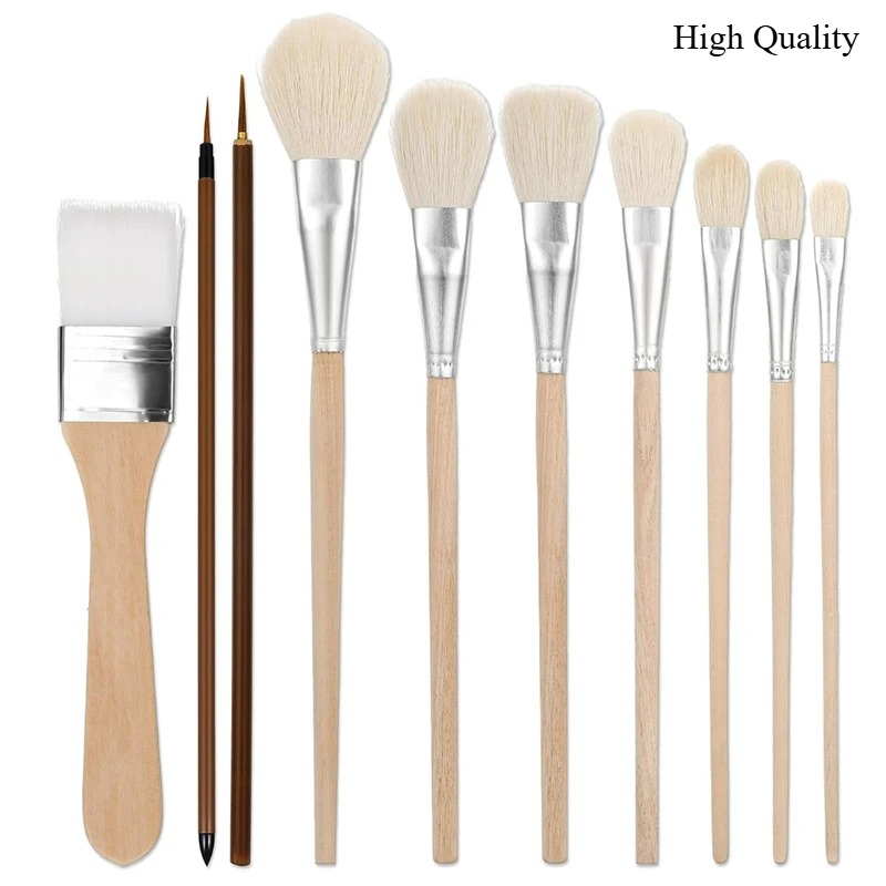 Model Kit Acrylic Paint - 7/10/11-teiliges Professionelles Ziegenhaar-Mischpinsel-Set mit Feindetailpinseln für