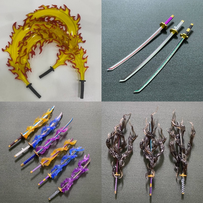 Model Kit Zero - DIY Soldaten-Zubehör Samurai-Flammenklinge Spezialeffekte Magisches Modifiziertes