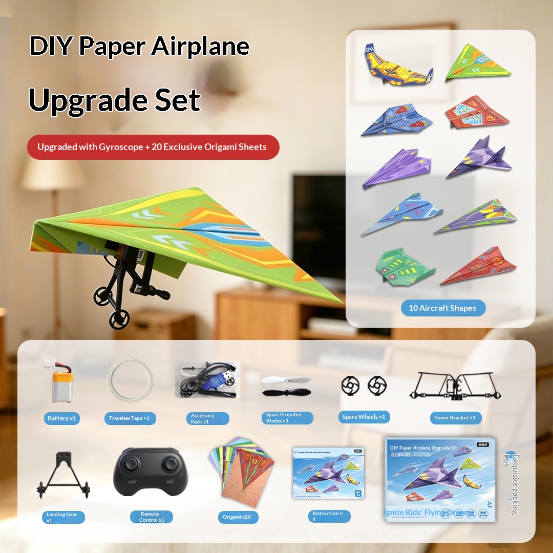 Model Kit Expert - DIY-Papierflugzeug-Antriebskit, faltbar, leicht, propellergetrieben, verschiedene Flugzeugmodelle,