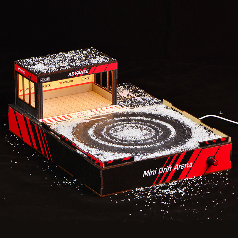 Model Kit Led - 1:64 Maßstab DIY Drift-Strecken-Diorama mit Drehbühne