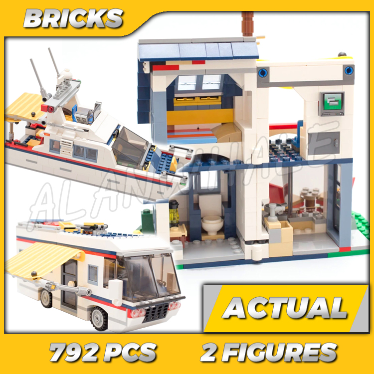 Model Kit Yacht - 792-teiliges 3-in-1 Kreatives Urlaubs-Camper-Set mit Anhänger,