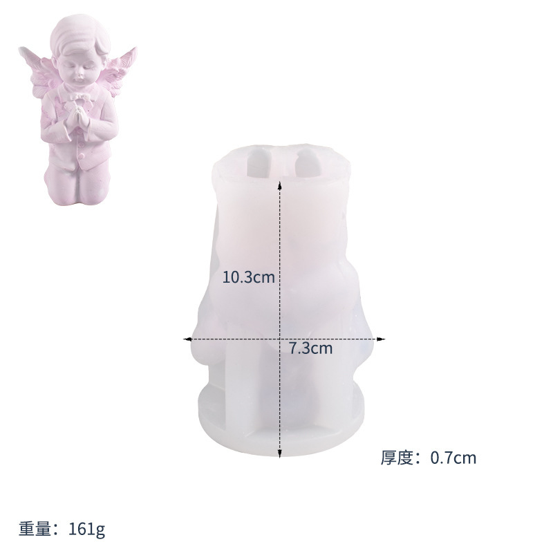 Model Kit Cement - Rosen-Engel-Kerzenform aus Silikon, 3D Baby-Engel-Porträt, Handwerk,