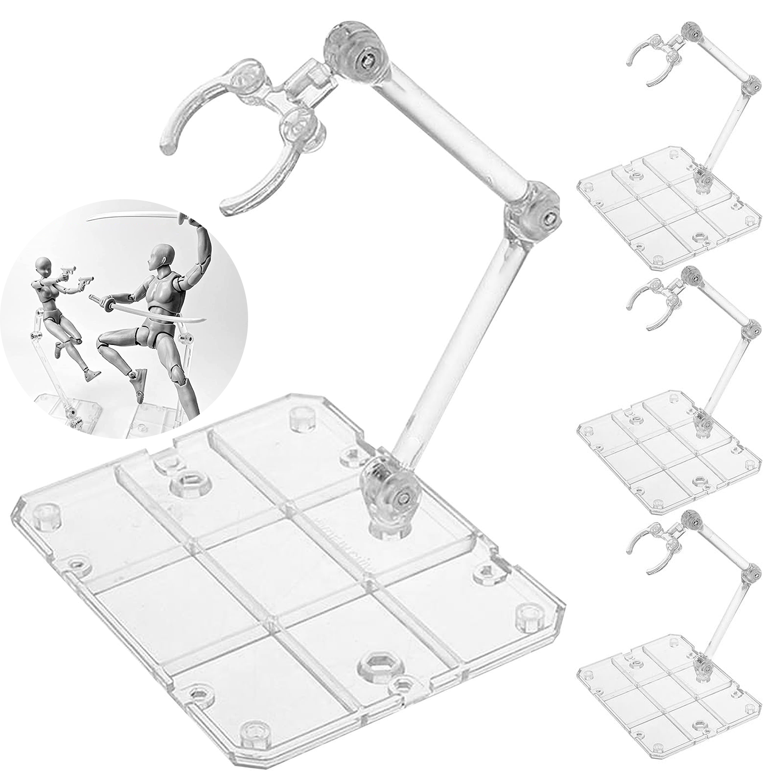 Model Kit Eva - Klarer Actionfigurenständer, Montage Actionfigur Display Halter