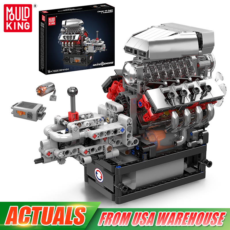 Model Kit Engine - Mould King 10225, technisches Motorspielzeug, motorisiertes