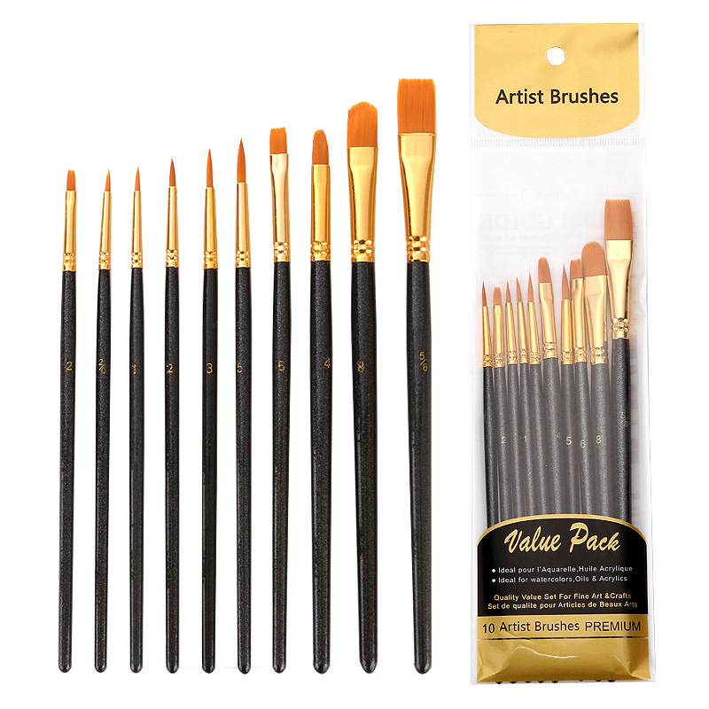 Model Kit Acrylic Paint - 10Pcs Professionelle Nylon Künstler Pinsel Set